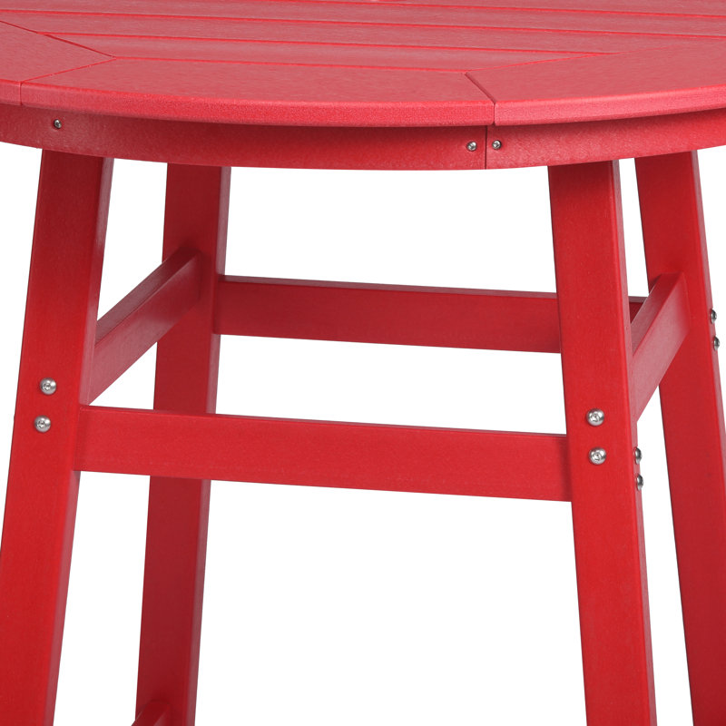 Laguna Round Outdoor Bar Table , 35'' in. W 35'' in. D, Red