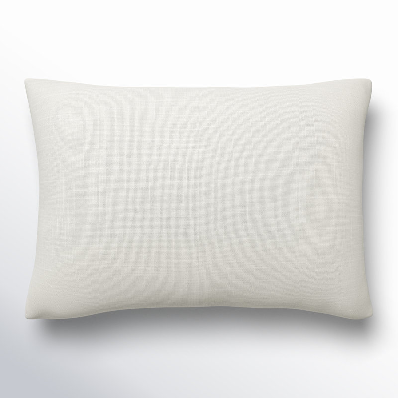Coussin rectangulaire 100% coton Laurette, Ivoire, Duvet