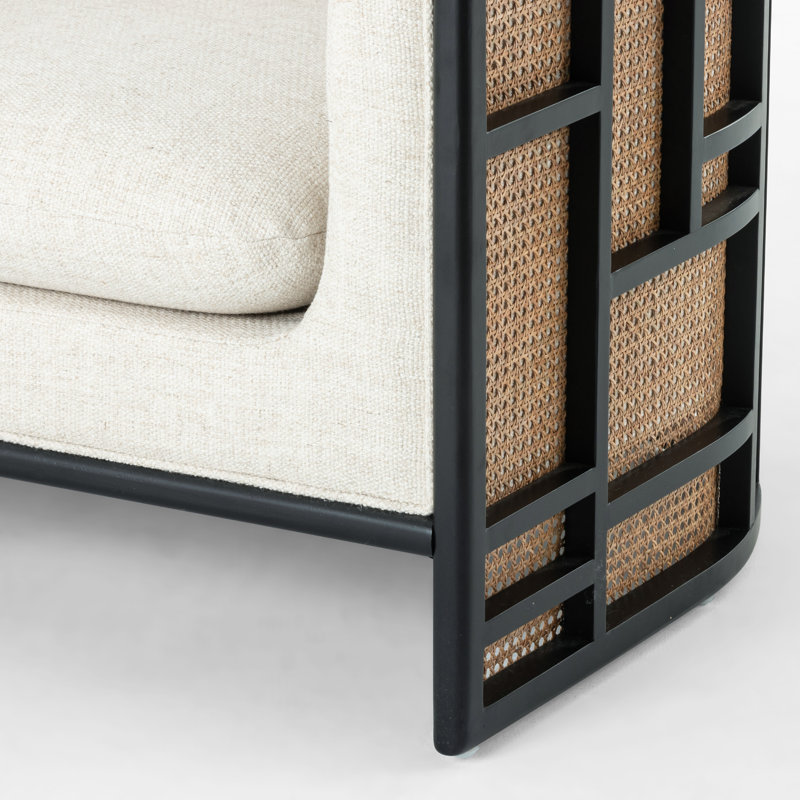 June Barrel Chair, Brushed Ebony, Thames Cream