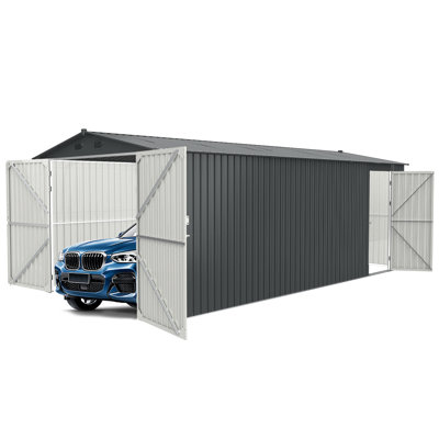 Lachezara 10 ft. W X 20 ft. D Metal Storage Shed Garage Shed
