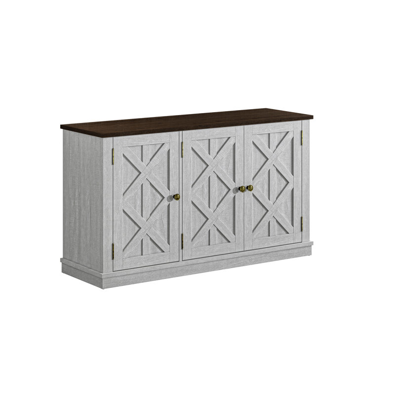 Arshia 48'' Sideboard, Saw Cut-off White