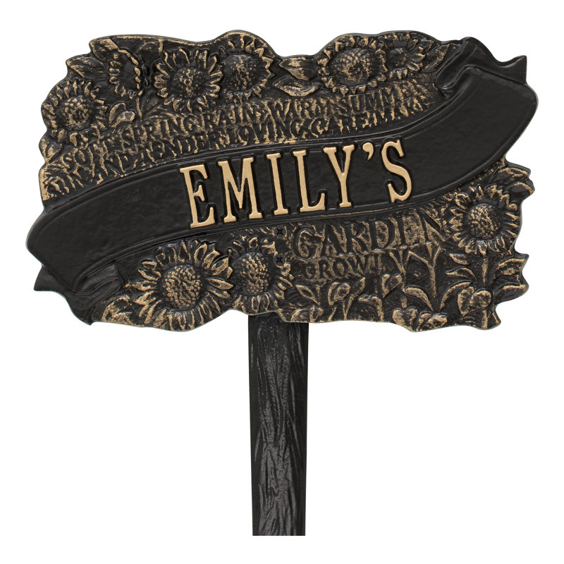 TLC Personalized Garden Sign, Black/Gold, Yes