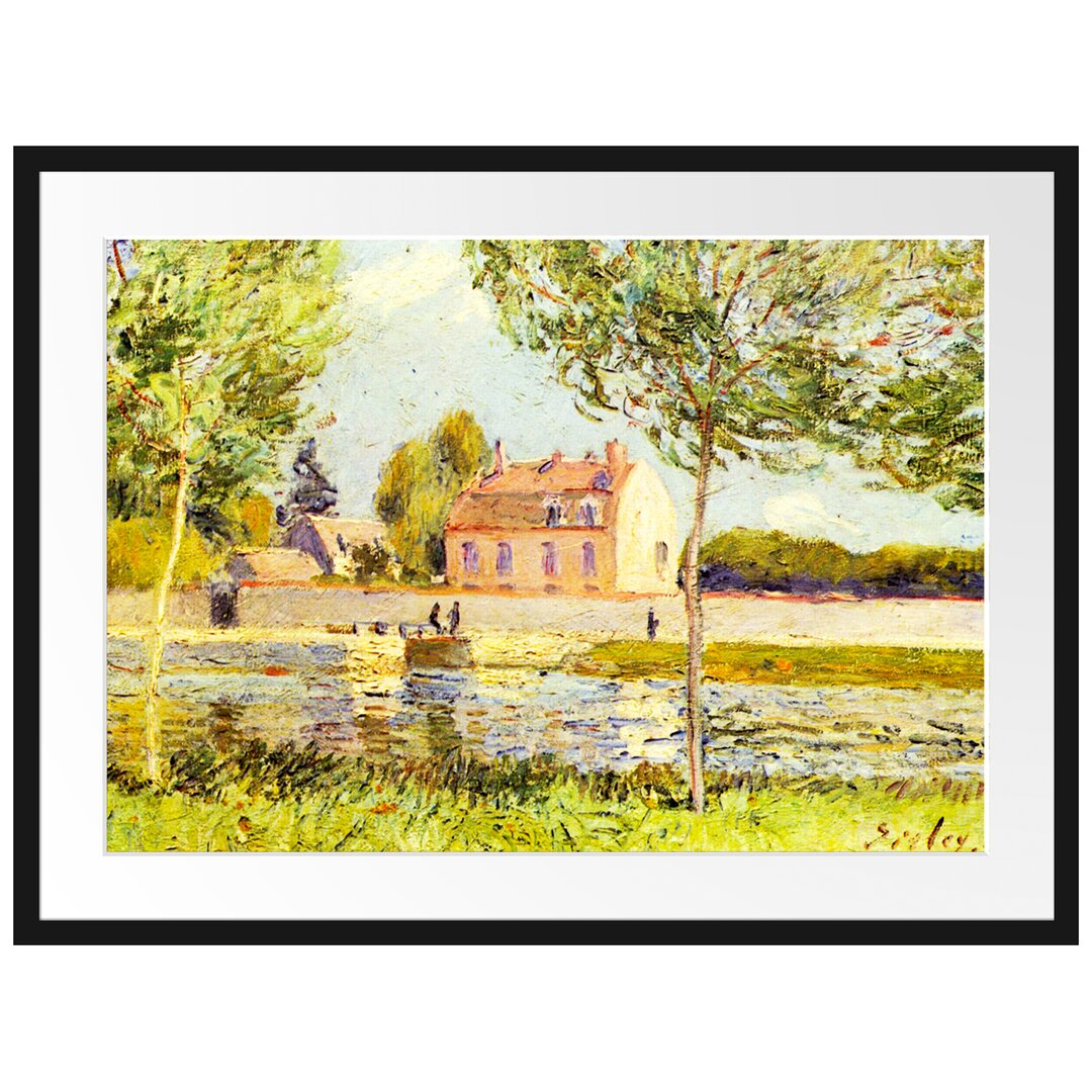 Gerahmter Kunstdruck Houses on the Banks of the Loing von Alfred Sisley