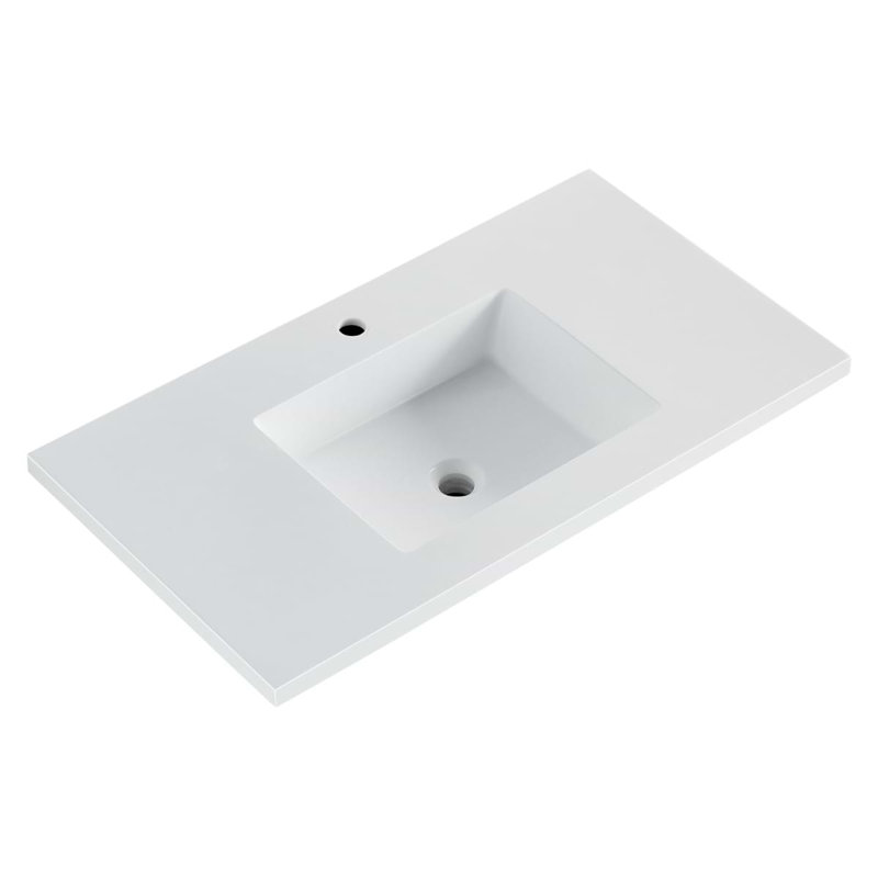 Gibson 48" Wall Mounted Single Bathroom Vanity with Top, 36", White