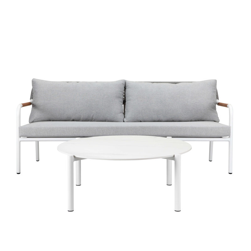 Canapé et table basse Yuri, gris