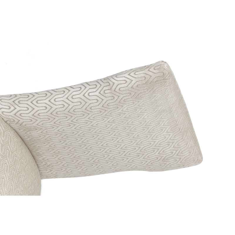 Chaise parsons cloisonnée à oreilles Clermont, Velours crème, Galet