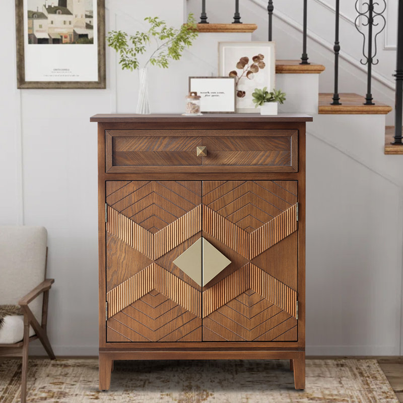 Asante 28"W x 35"H x 14"D Enhanced Vintage Cabinet - Rich Brown,1-Drawer Entryway Cabinet