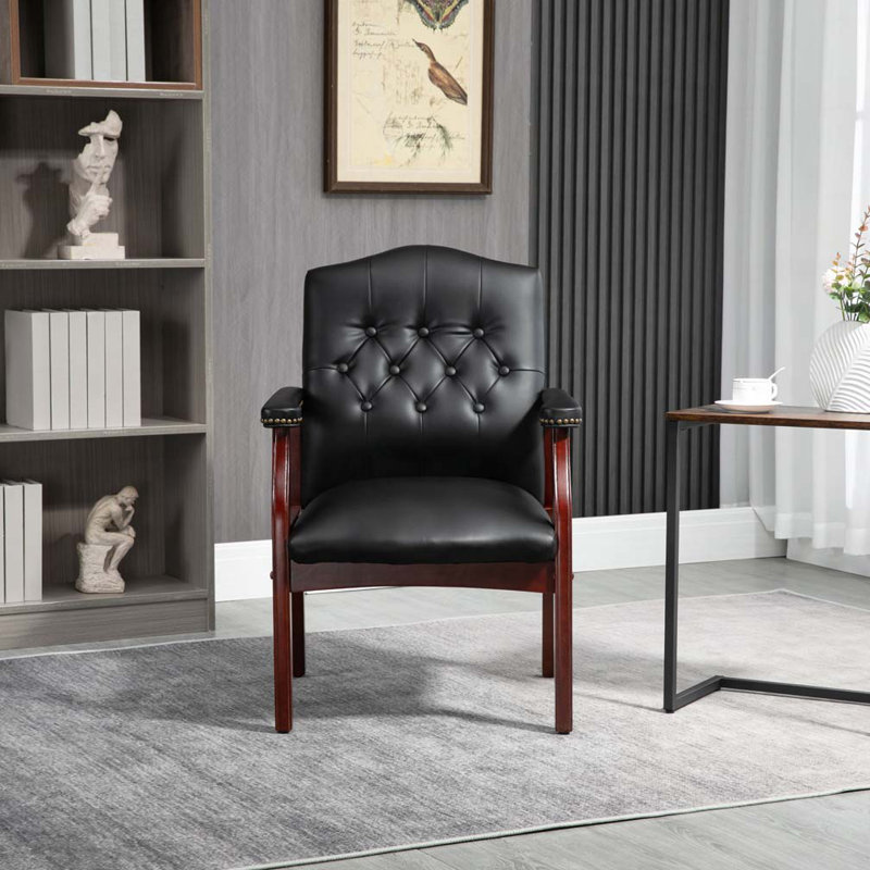 Fauteuil d'appoint rembourré en polyuréthane, Noir