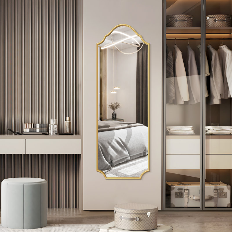 Lilith Metal Full Length Leaner Mirror, Gold, 65" x 22"