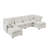 Modern Large U-Shaped Modular Sofa, Freely Combinable 6-Seater Sofa, Convertible To Sofa Bed