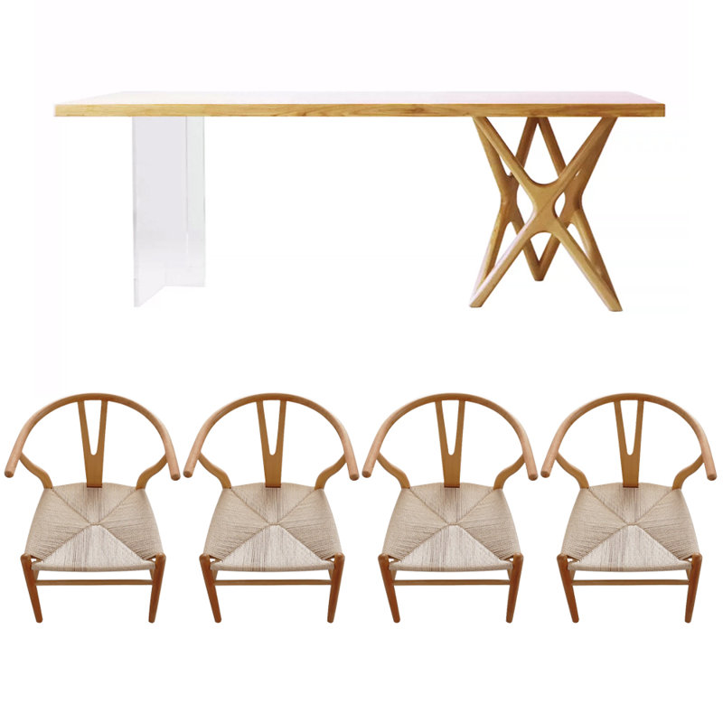 Ensemble de salle à manger rectangulaire, H 29,52 po x L 78,74 po x l 31,49 po