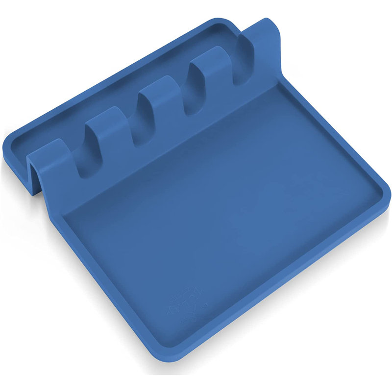Support à ustensiles en silicone avec plateau anti-gouttes pour ustensiles multiples sans BPA Zulay, Mer de Turquie