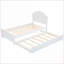 Lit plateforme simple en bois de pin massif avec lit gigogne et amp; Tête de lit - Aucun sommier requis, blanc pour chambre d'amis