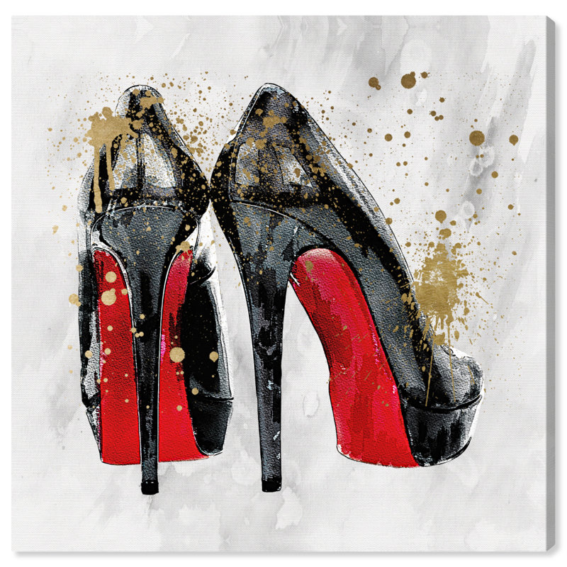 «You and Red Soles Gold Shoes», reproduction d'art sur toile, H 40 po x l 40 po x P 2 po, Toile tendue