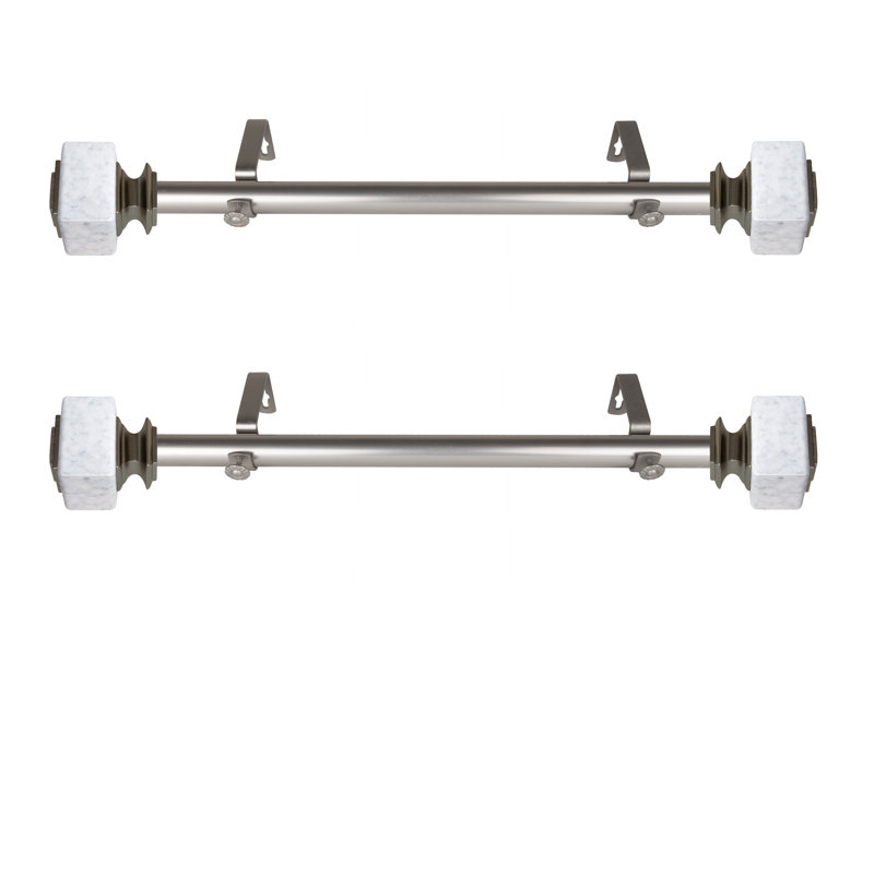 Tringle à rideaux simple latérale, Nickel satiné