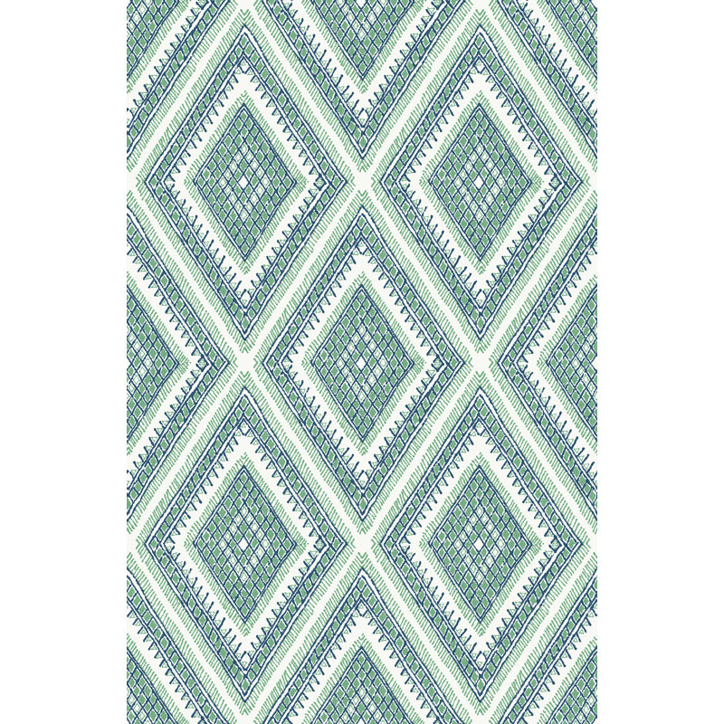 Rouleau de papier peint L 33 pi x l 20,5 po Mowbray Tribal Diamonds, Vert