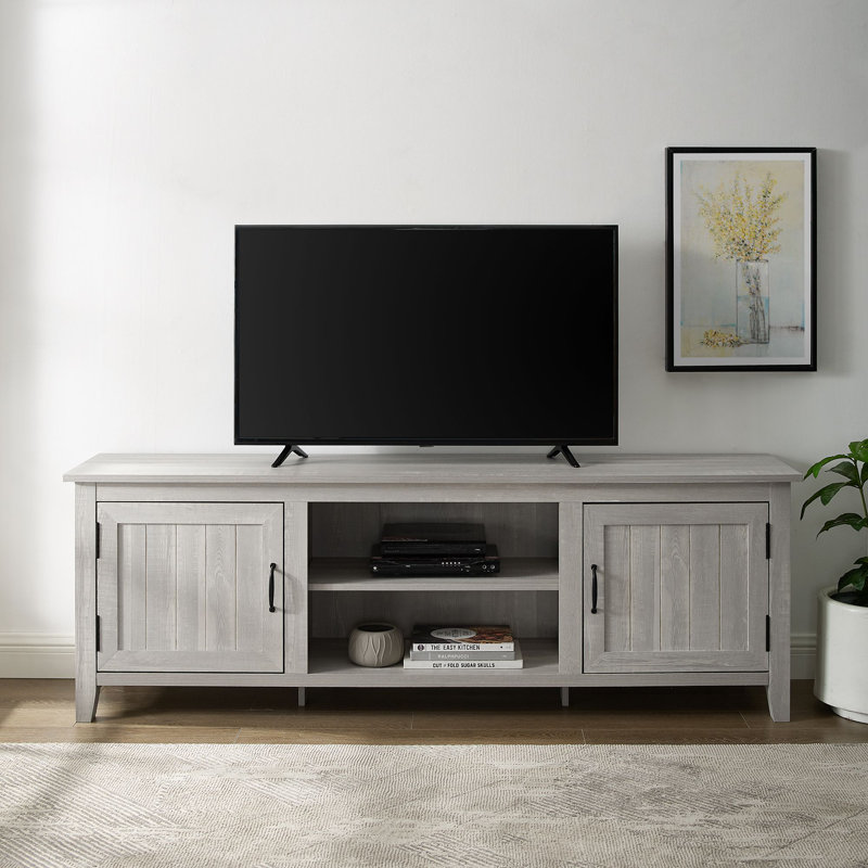Meuble télé 70 po Modern Farmhouse, Gris