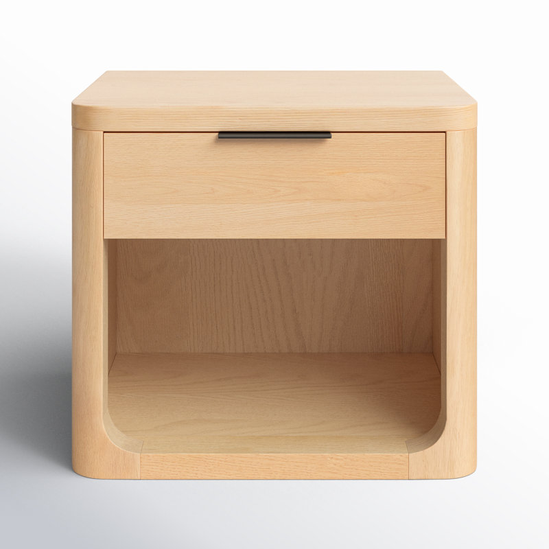 Altus 1 Drawer Wood Nightstand, Natural