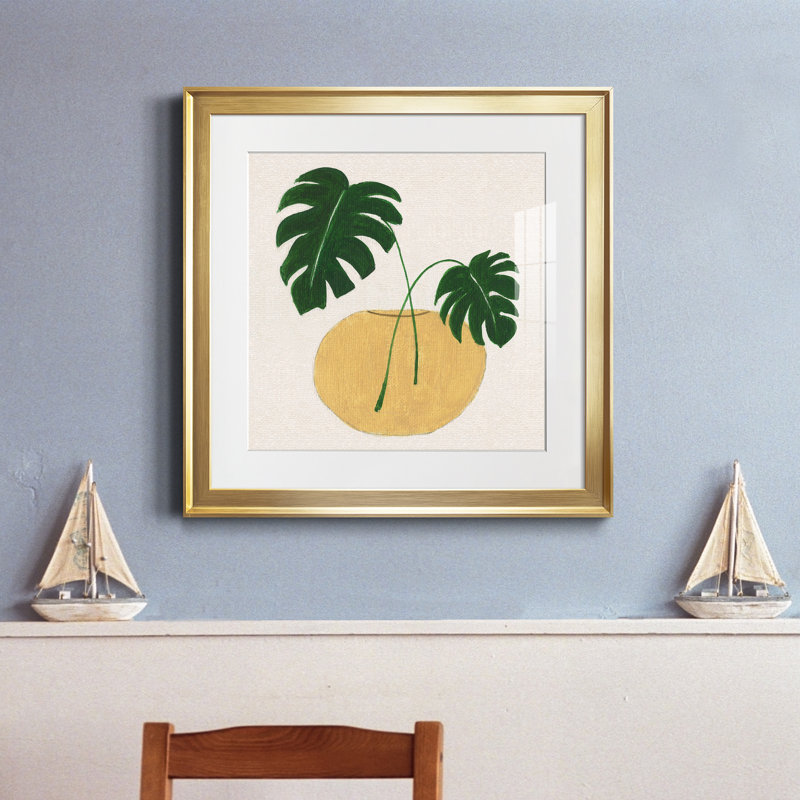 Simple Nature II - peinture encadrée, H 17,5 po x l 17,5 po x P 1,5 po, Encadrement doré