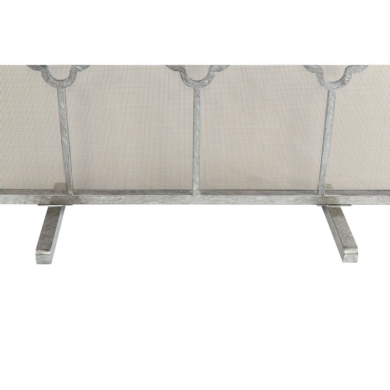 Quatrefoil Iron Fireplace Screen, Royal Silver