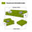Green Genuine Leather 3 - Piece Living Room Set
