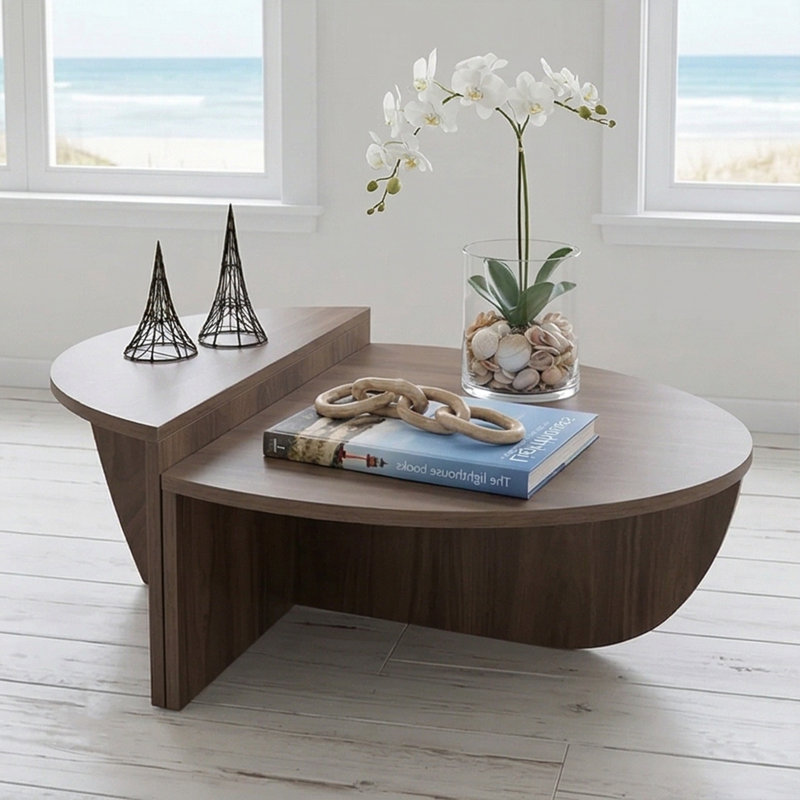 Madiera Round 2 Pieces Nesting Table Set, Medium Black