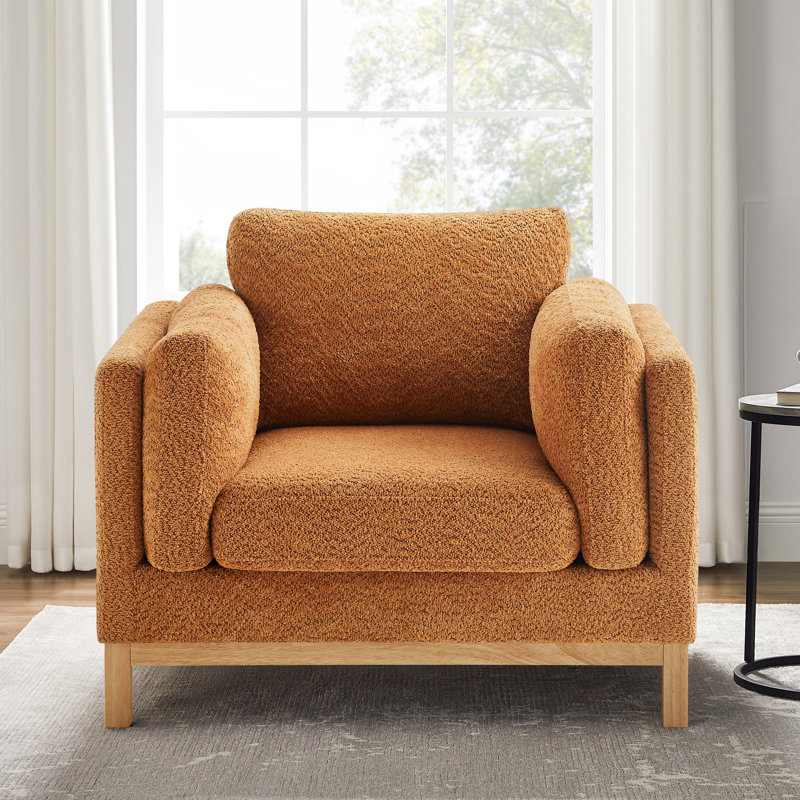 Fauteuil d'appoint surdimensionné 41,34 po Chanequa, Boucle curry