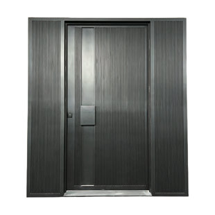 Linea Ribbed Iron Pivot Door