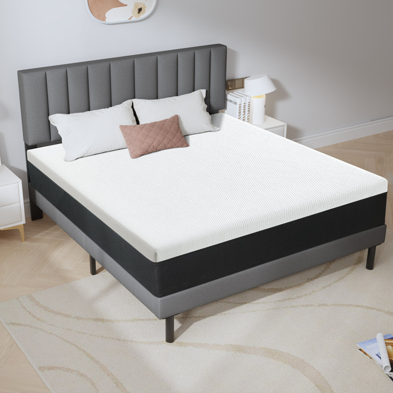 10” Gel Memory Foam Mattress With Medium Firm Edge Reinforcement, Mattress In A Box, Twin