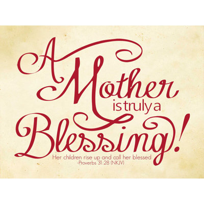 «Mother Blessing», art textuel sur toile tendue