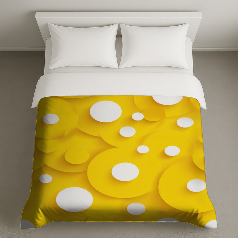 Housse de couette abstraite Circles Bedding, Grand lit