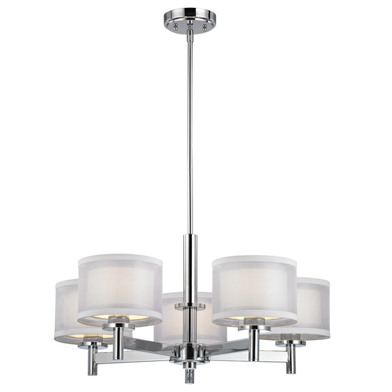 Lustre classique / traditionnel à 5 lumières Jarrett, Chrome