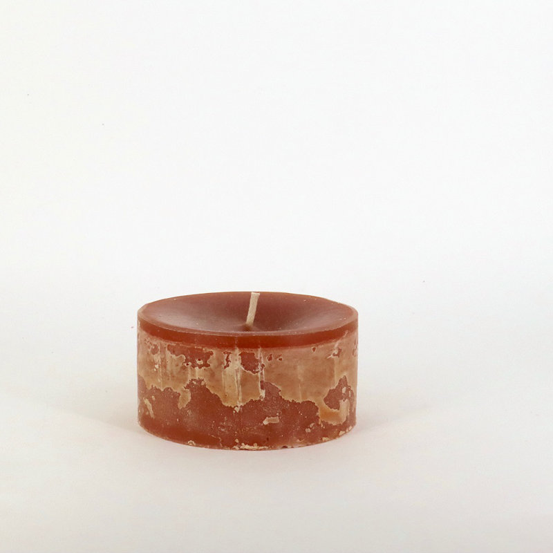 Bougie cylindrique sans parfum, H 19,65 po x l 4 po x P 4 po, Cognac