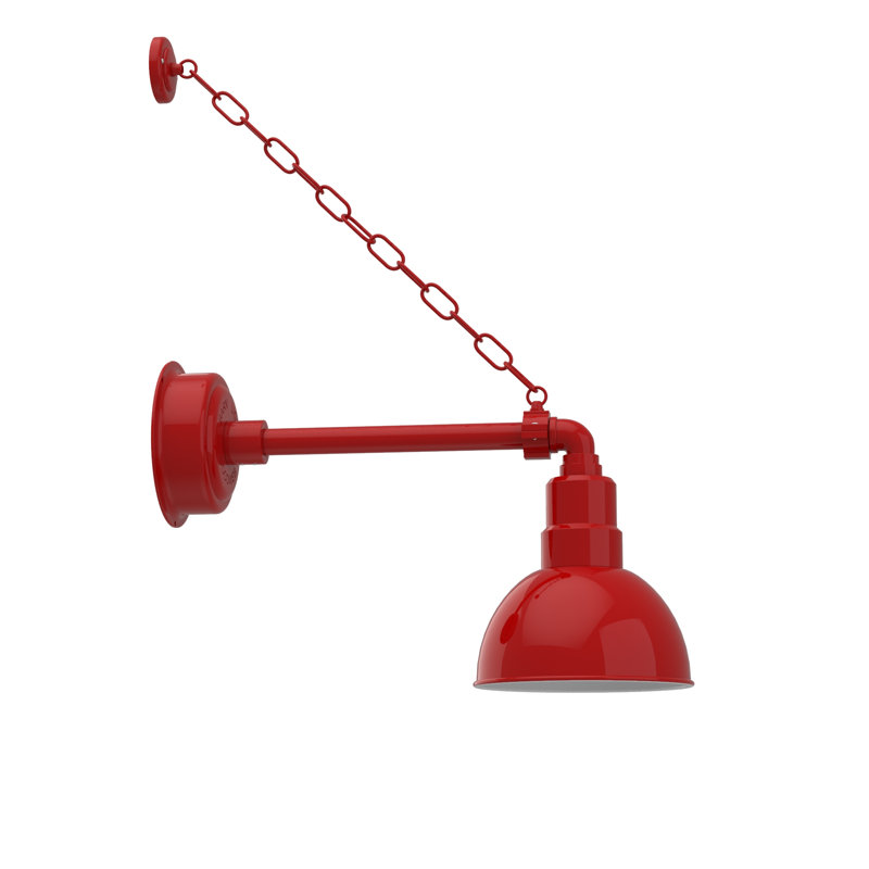 Dipkarpaz LED Wall Light, 12" H x 8" W x 22" D, Cherry Red
