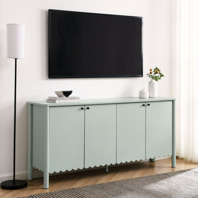 Buffet blanc festonné 4 portes Emmeline