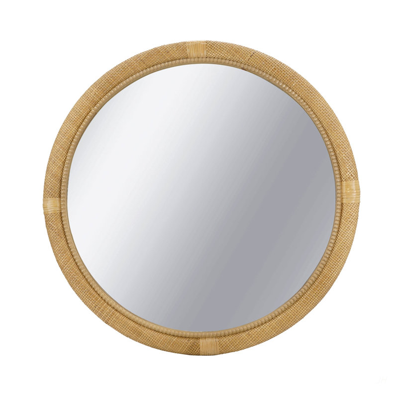 Miroir rond en rotin 31,9 po