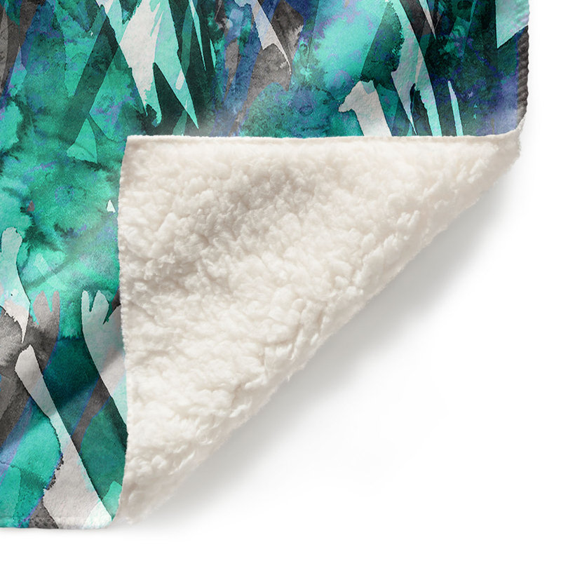 Couverture sherpae turquoise doux bouquet de bouquet de givre, l 51 po x L 60 po