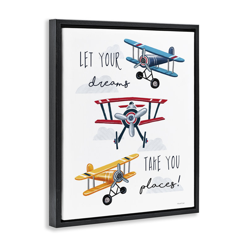 «Dreams Take You Places», art mural encadré flottant par Elizabeth Tyndall, Cadre flottant noir de jais, H 21 po x l 17 po
