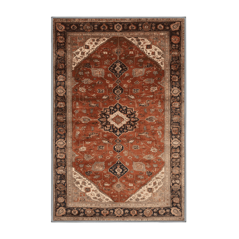 Machine Washable Persian Brown Area Rug, Rectangle 2' x 3'