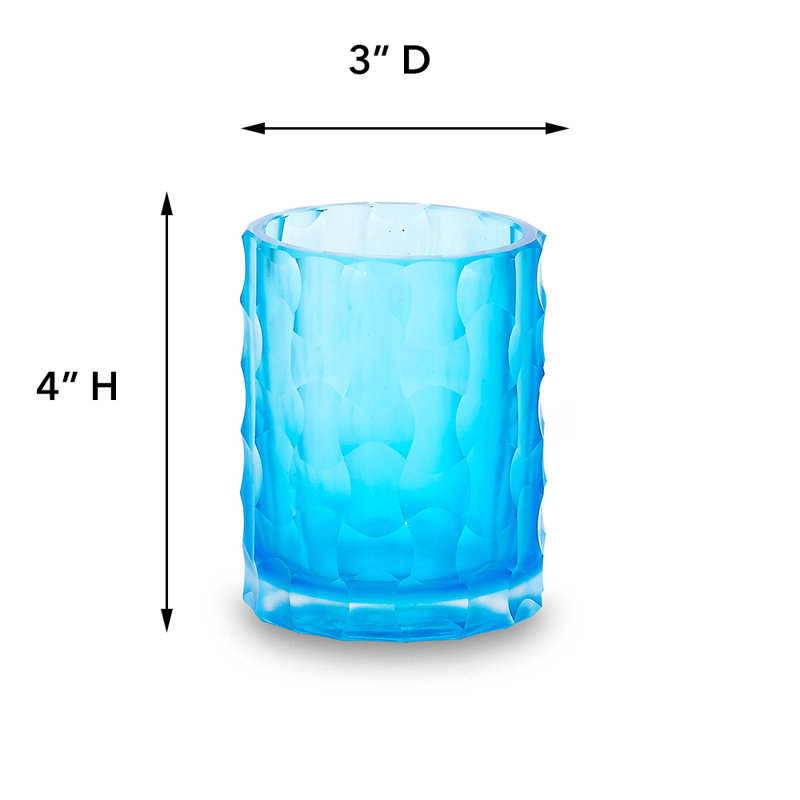 Votive en verre Noma, Aigue-marine
