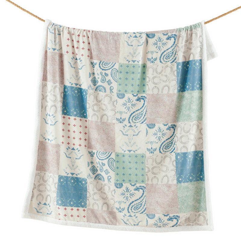 Jeté Campfire Sherpa, Patchwork à motif cachemire
