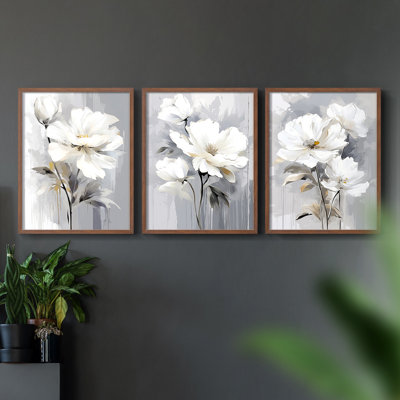 Floral Study  Series  CXLVIII  -Set Of 3 Framed Giclee Prints -Ready to
