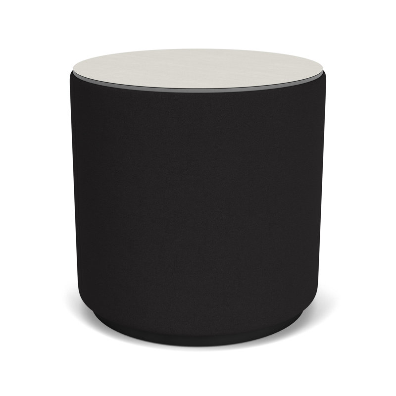 Table de réception avec plateau en stratifié Darsey, Noir; noir portes ouvertes, 20", Sergé blanc