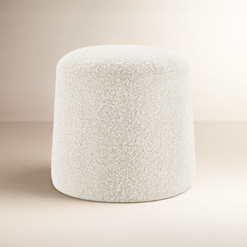 Astoria Upholstered Ottoman, Ivory White Boucle