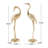 Simmonds Gold Aluminum Metal Flamingo Decorative Sculpture, Set of 2 15", 17"H