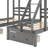 Gray Wood Full Over Twin & Twin Bunk Bed, Space Saving Storage No Box Spring