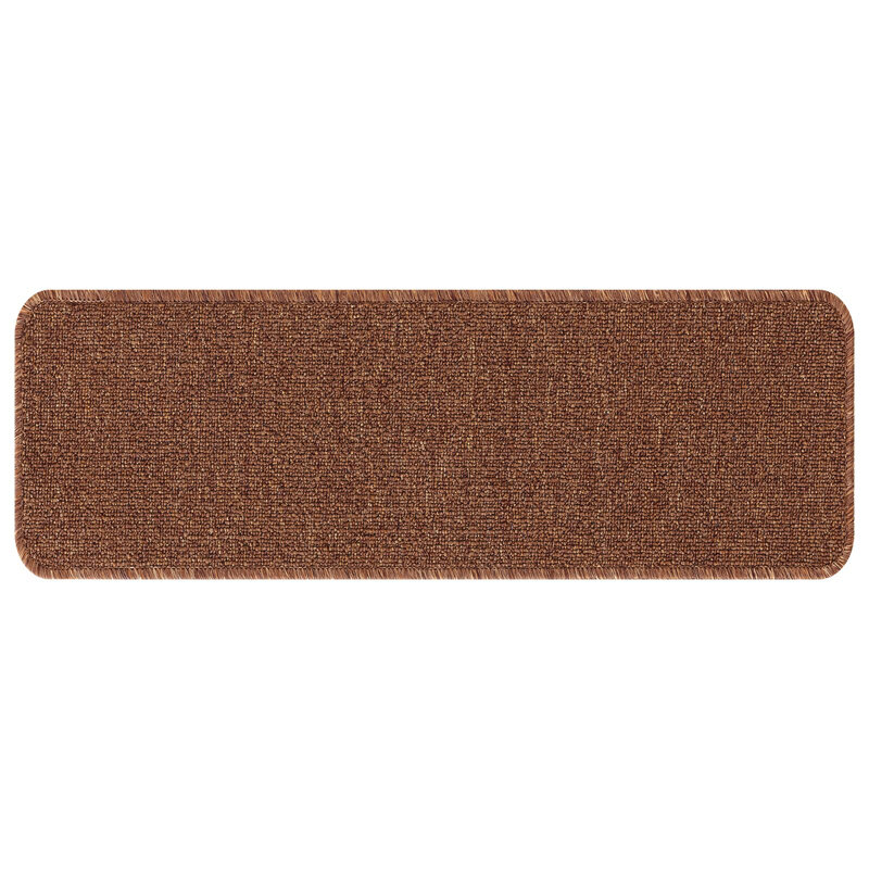 Stair Mat Dark Yellow Polyester 20 X 75 Cm Non-Slip, Mustard, Rectangular 60 x 25 cm