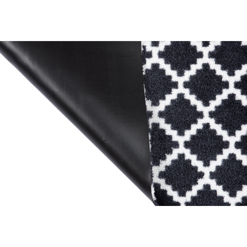 Elegance Non-Slip Indoor + Outdoor Door Mat, Runner 50 x 150 cm, White/Black