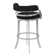 Kellum Swivel Counter and Bar Height Barstool with Arms in Faux Leather Upholstery and Metal Legs