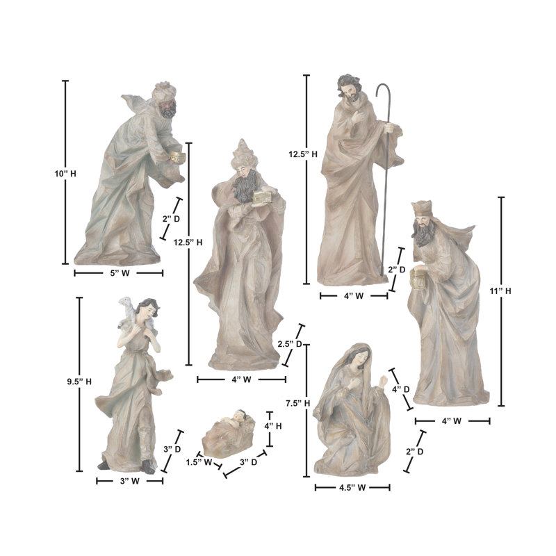 12.5" Regal Nativity Set of 7
